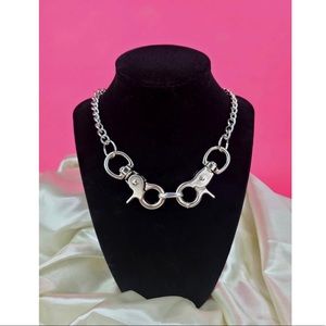 Big Silver Clasp Chain Necklace
